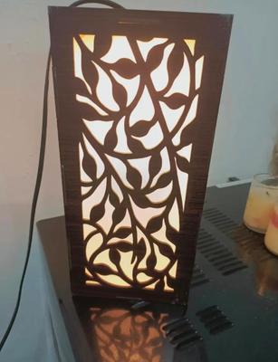 Hanging Ceiling Lamp Brown MDF Decorative Night Light