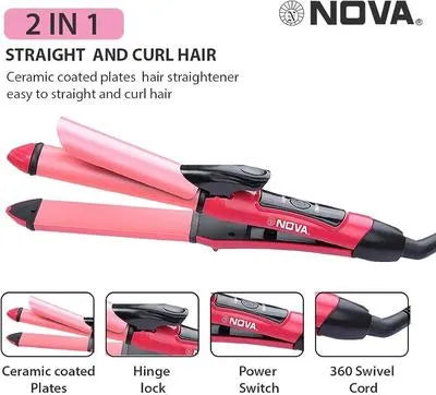 2-in-1 Frizz Free Hair Styler – Curler & Straightener