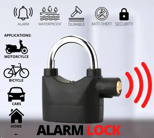 ( FREE HOME DELIVERY ) Alarm Lock Padlock Anti-Theft Security System Door Safety Lock (Black)