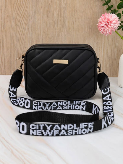 White Embroidered Crossbody Bag for Girls Pu Leather