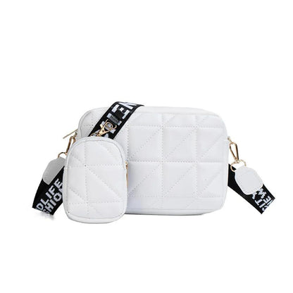 White Embroidered Crossbody Bag for Girls Pu Leather